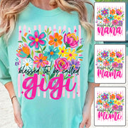 Blessed To Be Called Gigi, Personalized Grandma Shirt With Grandkids Name, Striped Boho Floral Brushstroke Custom Nickname Gigi Nini Nana Mimi, Gift For Grandma For Mom, Best Gifts For Mother's Day MI209 VH01