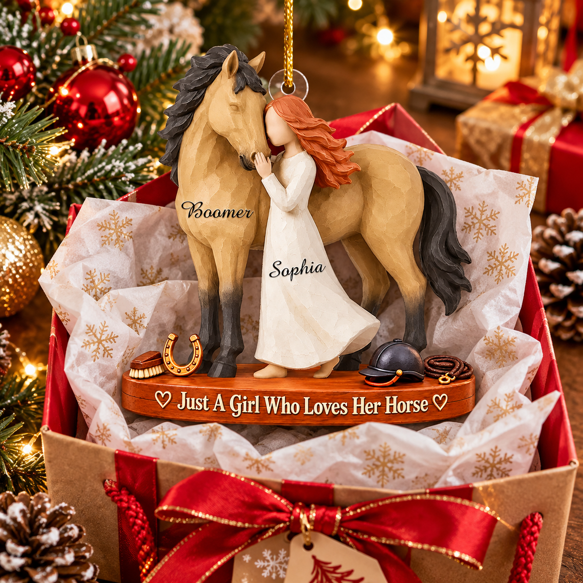 Personalized Just A Girl Who Loves Her Horse Christmas Ornament, Horse Lover Gift VH01