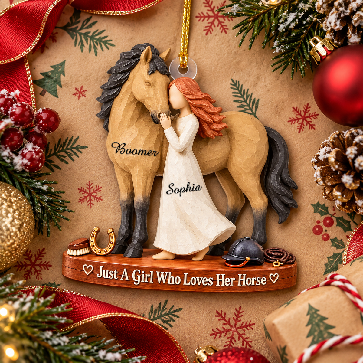 Personalized Just A Girl Who Loves Her Horse Christmas Ornament, Horse Lover Gift VH01