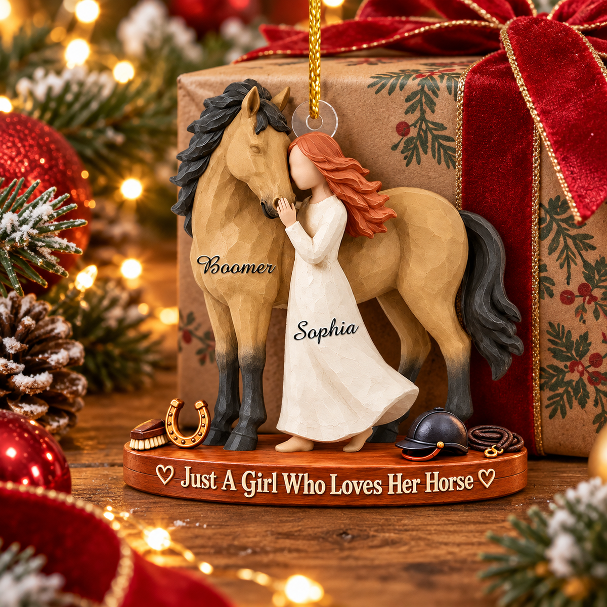 Personalized Just A Girl Who Loves Her Horse Christmas Ornament, Horse Lover Gift VH01