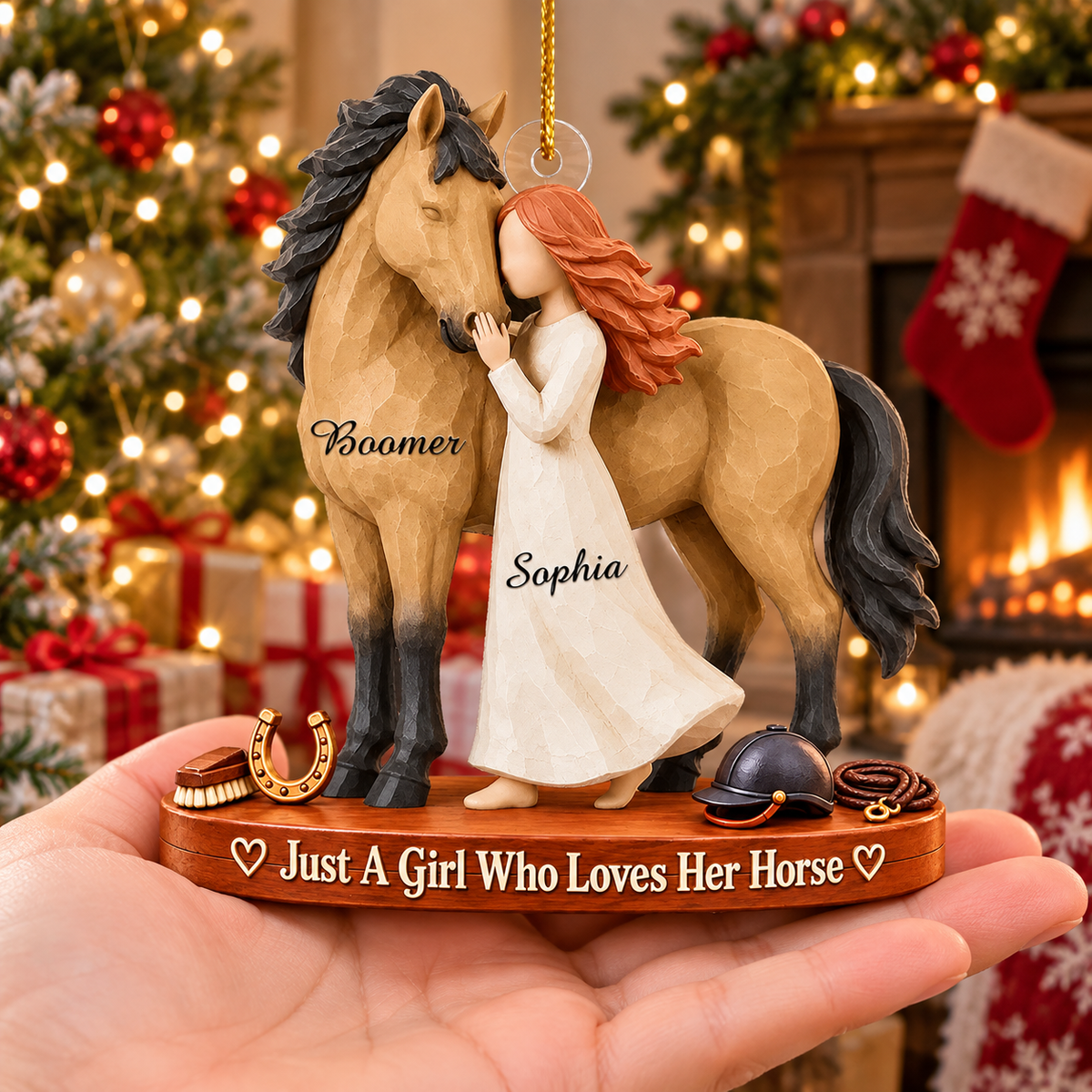 Personalized Just A Girl Who Loves Her Horse Christmas Ornament, Horse Lover Gift VH01