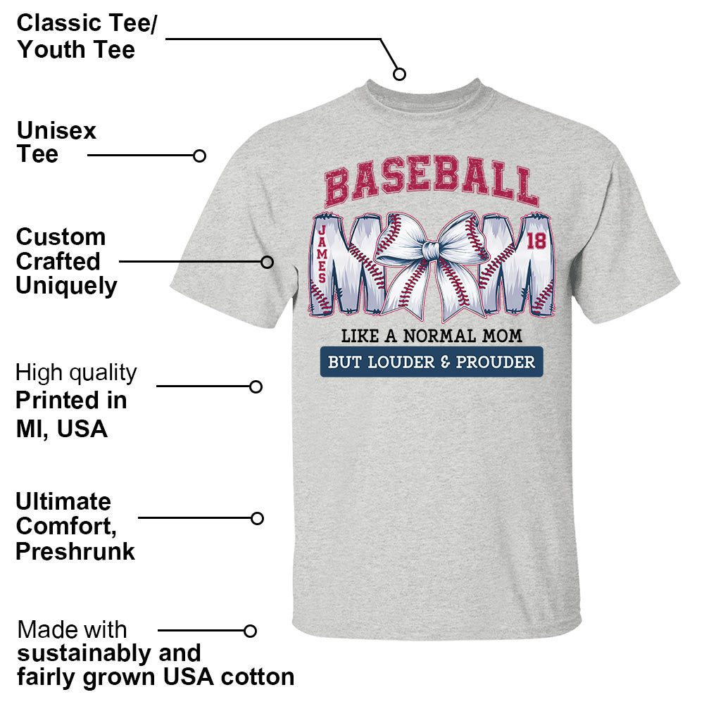 Loud and Proud Baseball Mom, Personalized Baseball Shirt, Gift For Baseball Lover A2110 Pt99