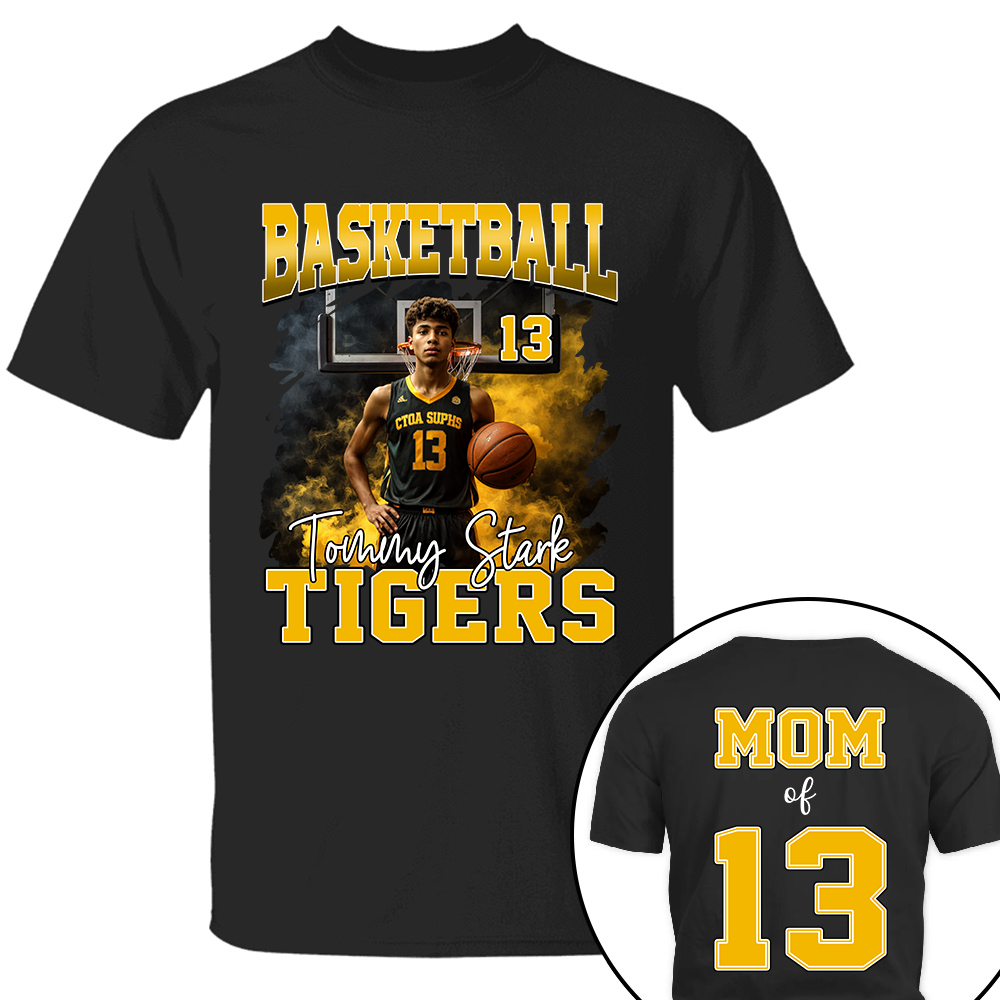 Personalized Basketball Shirt, Custom Photo And Team Name For Basketball Mom Sport Family Vrs2 T1807