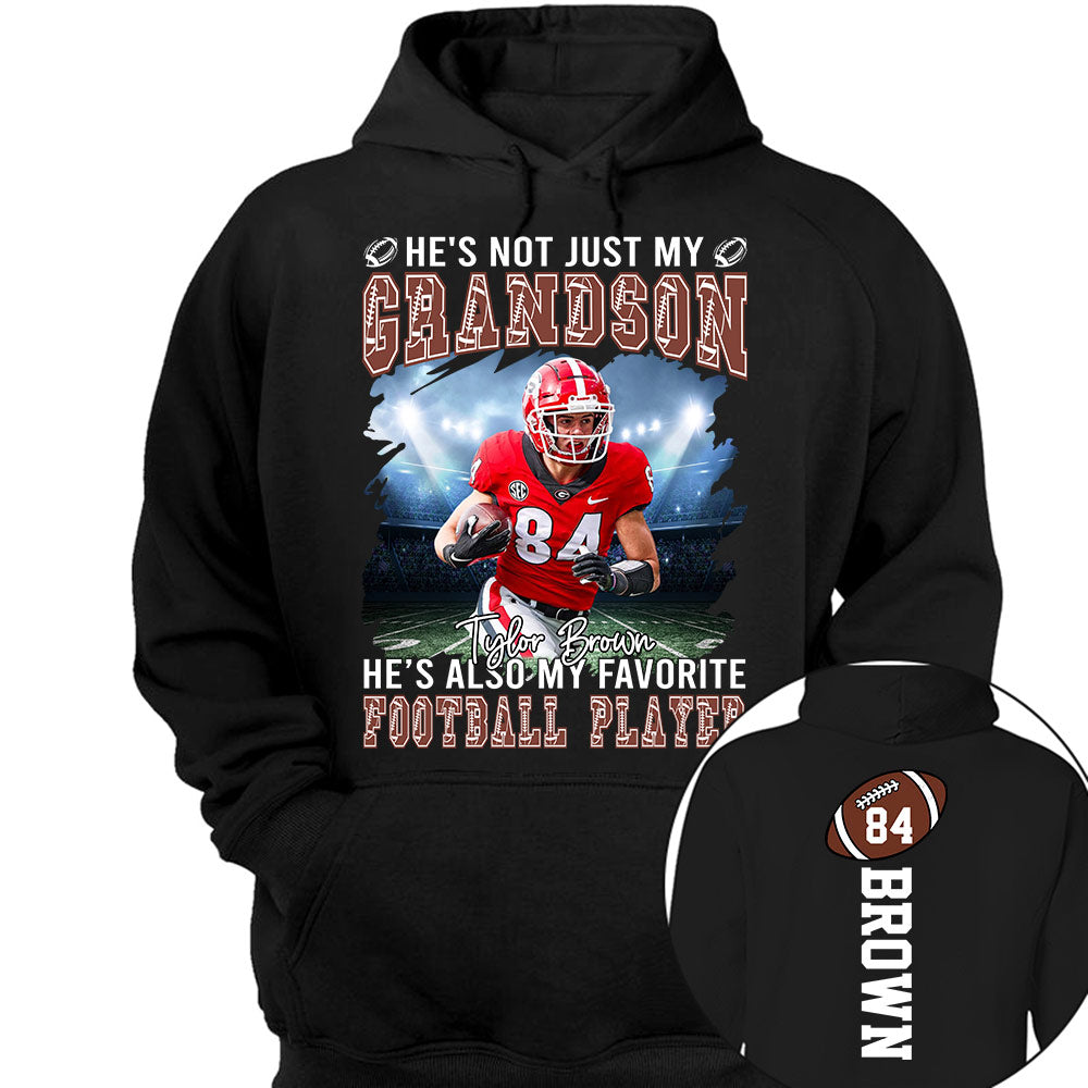 He's not just my GRANDSON, He's also my favorite Football Player - Custom Photo Football Game Day Football Jersey Gift For Football Lovers T18