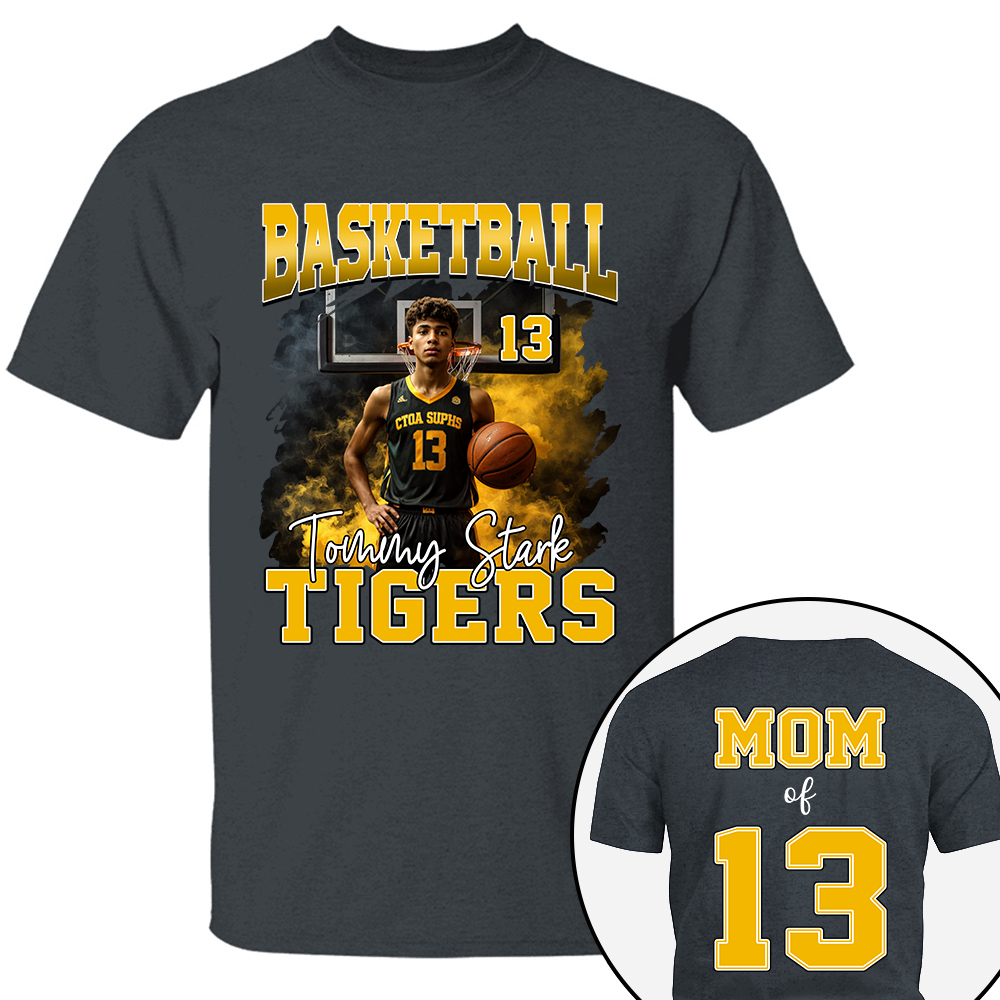 Personalized Basketball Shirt, Custom Photo And Team Name For Basketball Mom Sport Family Vrs2 T1807