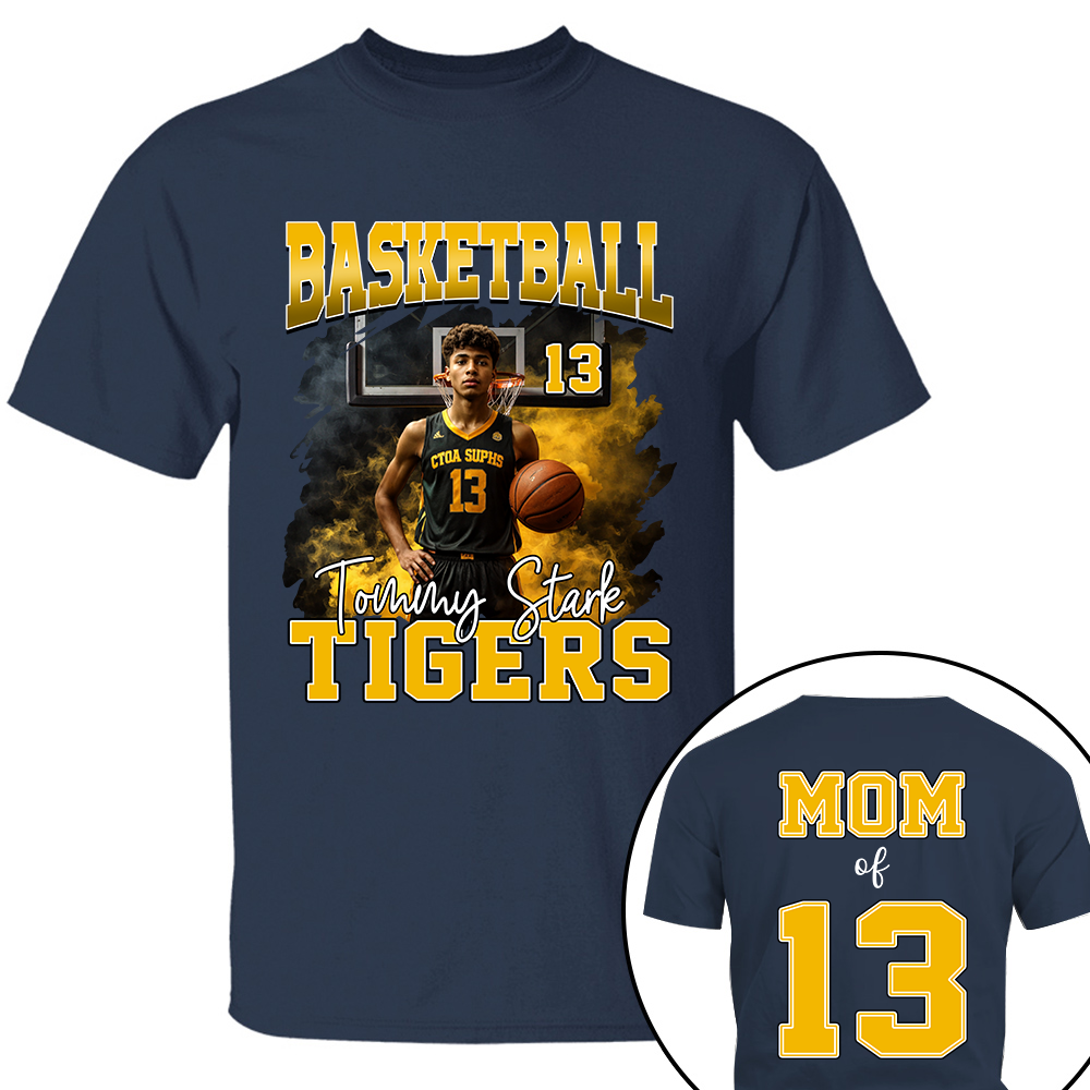 Personalized Basketball Shirt, Custom Photo And Team Name For Basketball Mom Sport Family Vrs2 T1807