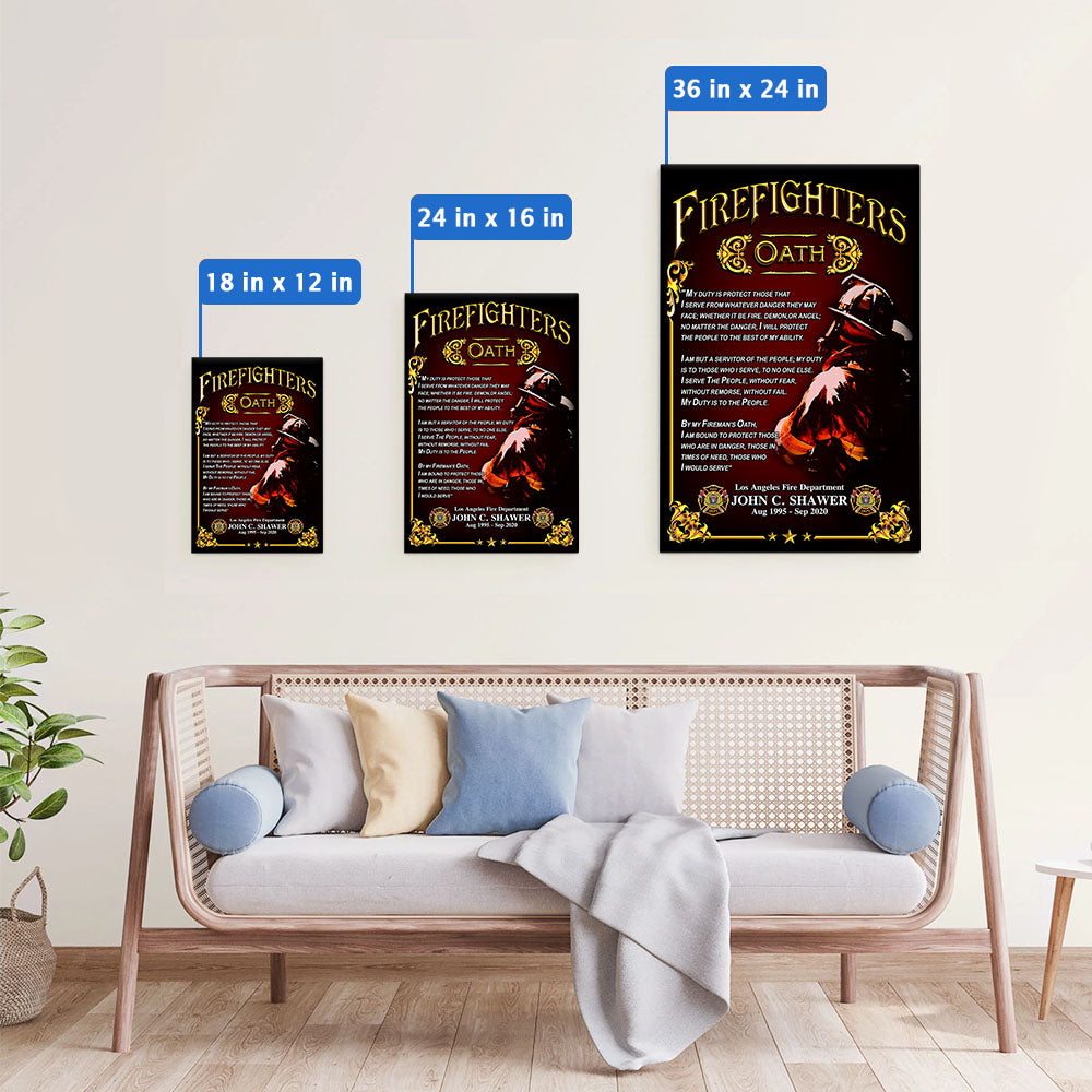 Custom Poster Canvas Firefighter Oath Who Are In Danger Firefighter Gift K1702