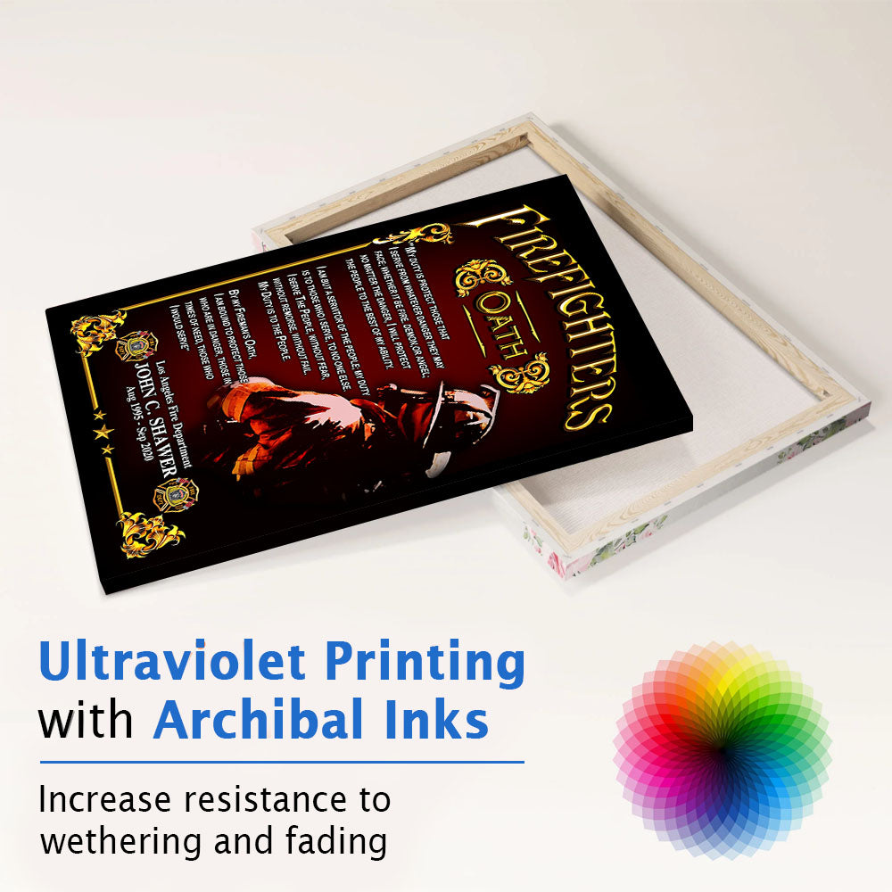 Custom Poster Canvas Firefighter Oath Who Are In Danger Firefighter Gift K1702