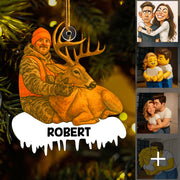 Personalized Funny Comic Style Photo Acrylic Ornametn I Love Being A Hunter - Personalized Photo Acrylic Ornament Christmas Gift For Hunting Lover Do99