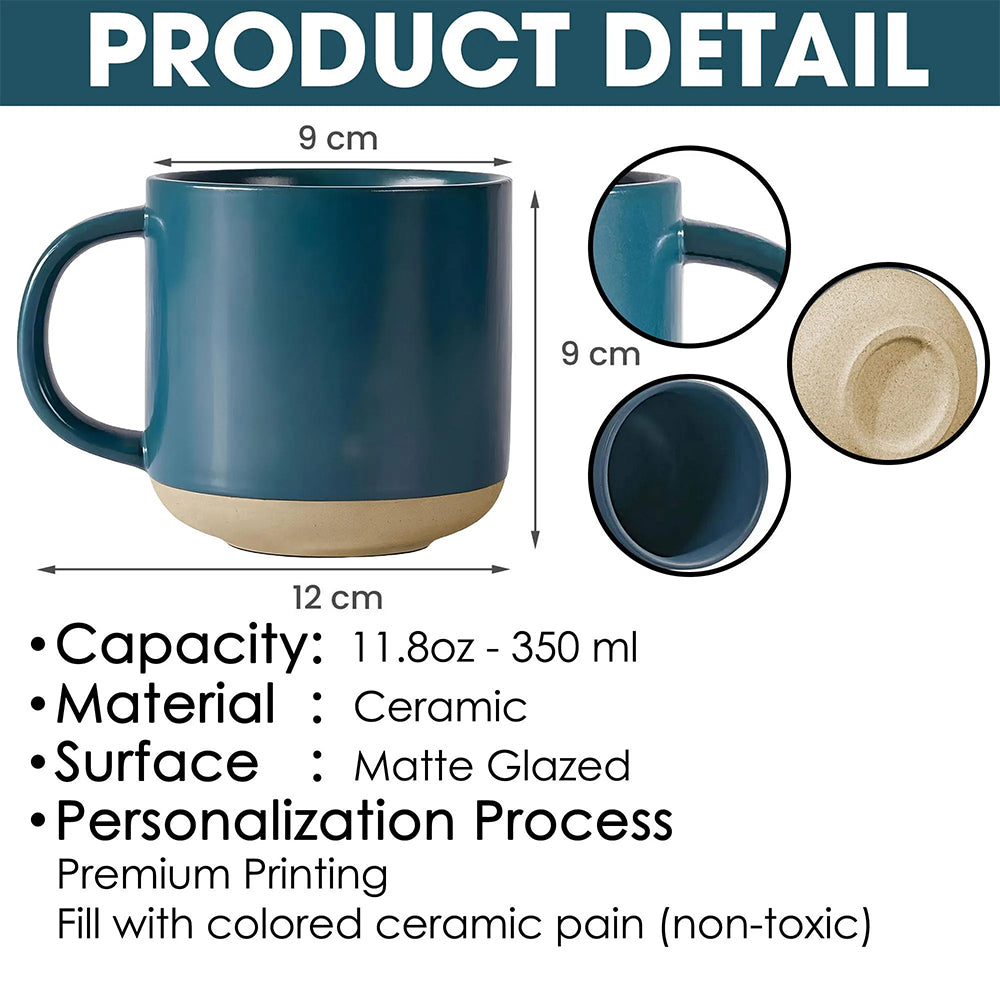 Personalized Watercolor Photo Pottery Mug, Custom Picture Coffee Cup Gift For Family, Couple Image Memories Gift, Besties Gift, Grandma Gift Hv01