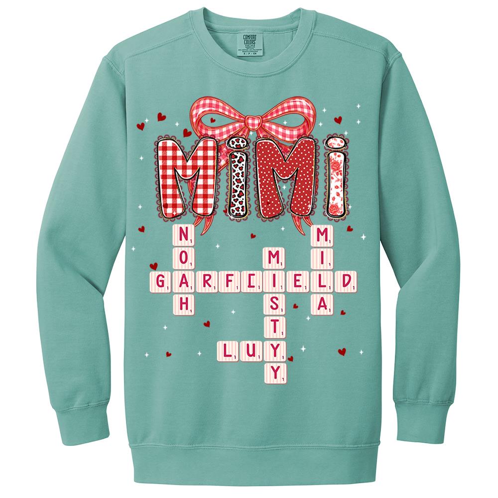 Personalized Mama Gigi Nana Crossword Valentine Shirt