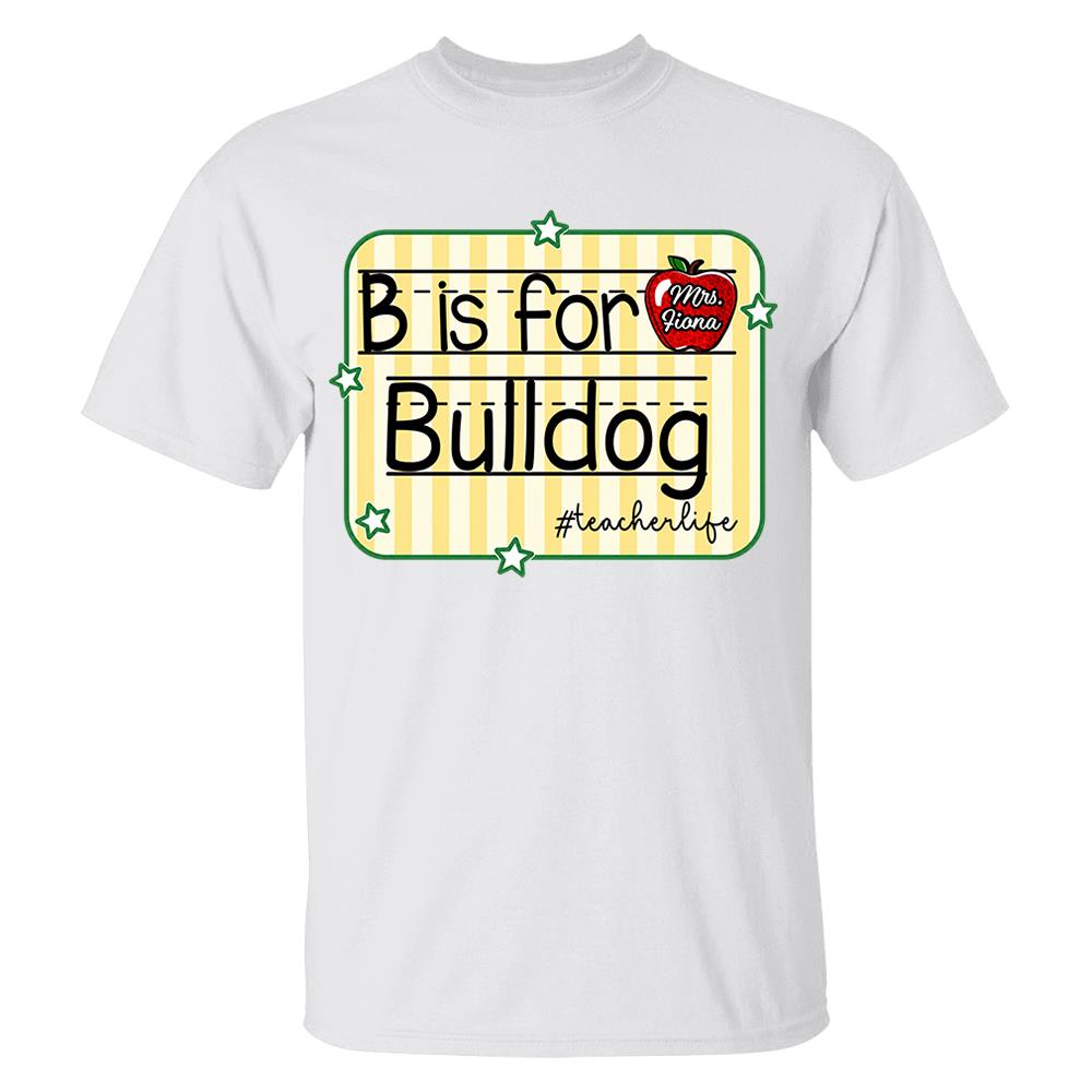 Personalized Retro Stripe School Mascot Custom Apple Name Teacher T-Shirt, Custom Gifts For Teacher Vr2 Nh00