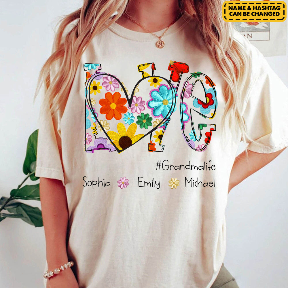 Love Grandmalife Spring Floral And Grandkids Mother's Day T-Shirt-03.08.2026