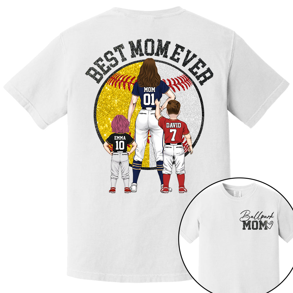 Best Mom Ever Baseball Shirt – Personalized Mom & Kids Shirt, Mother’s Day Gift for Baseball, Softball Mom Na02 Nh00