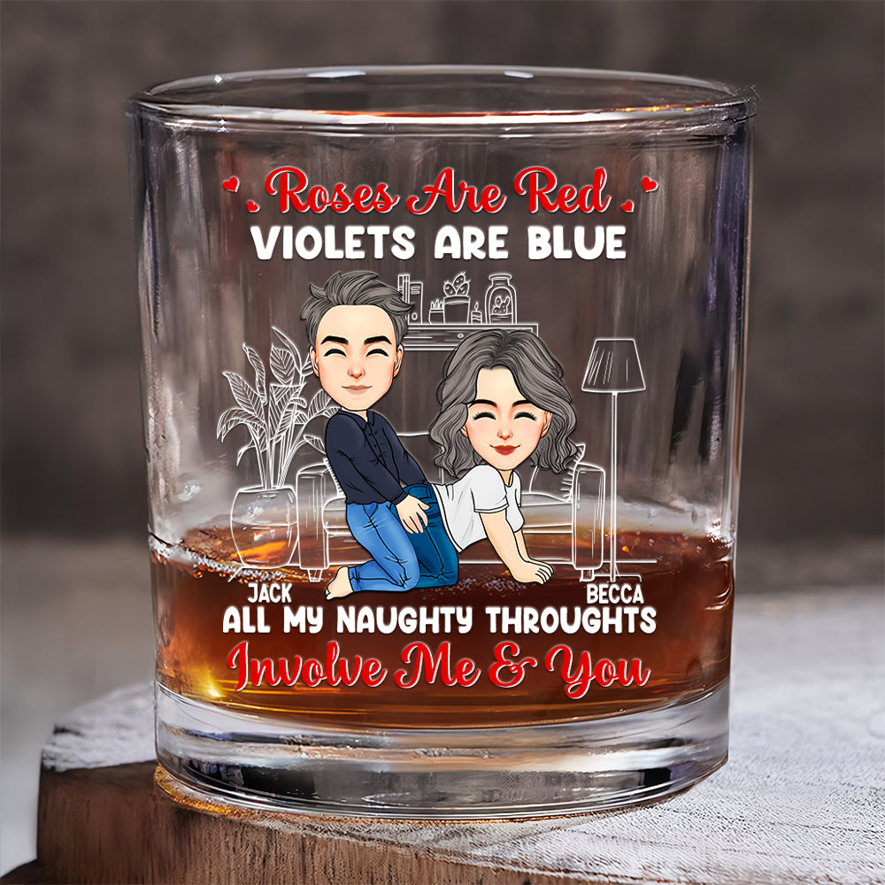 Couple Roses Are Red The Morning Is Foggy - Personalized Whiskey Glass For Couple