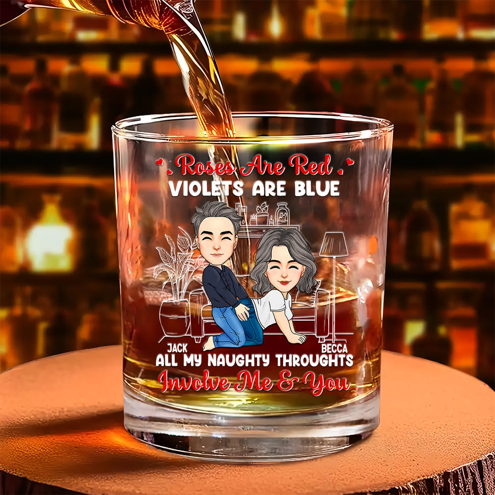 Couple Roses Are Red The Morning Is Foggy - Personalized Whiskey Glass For Couple