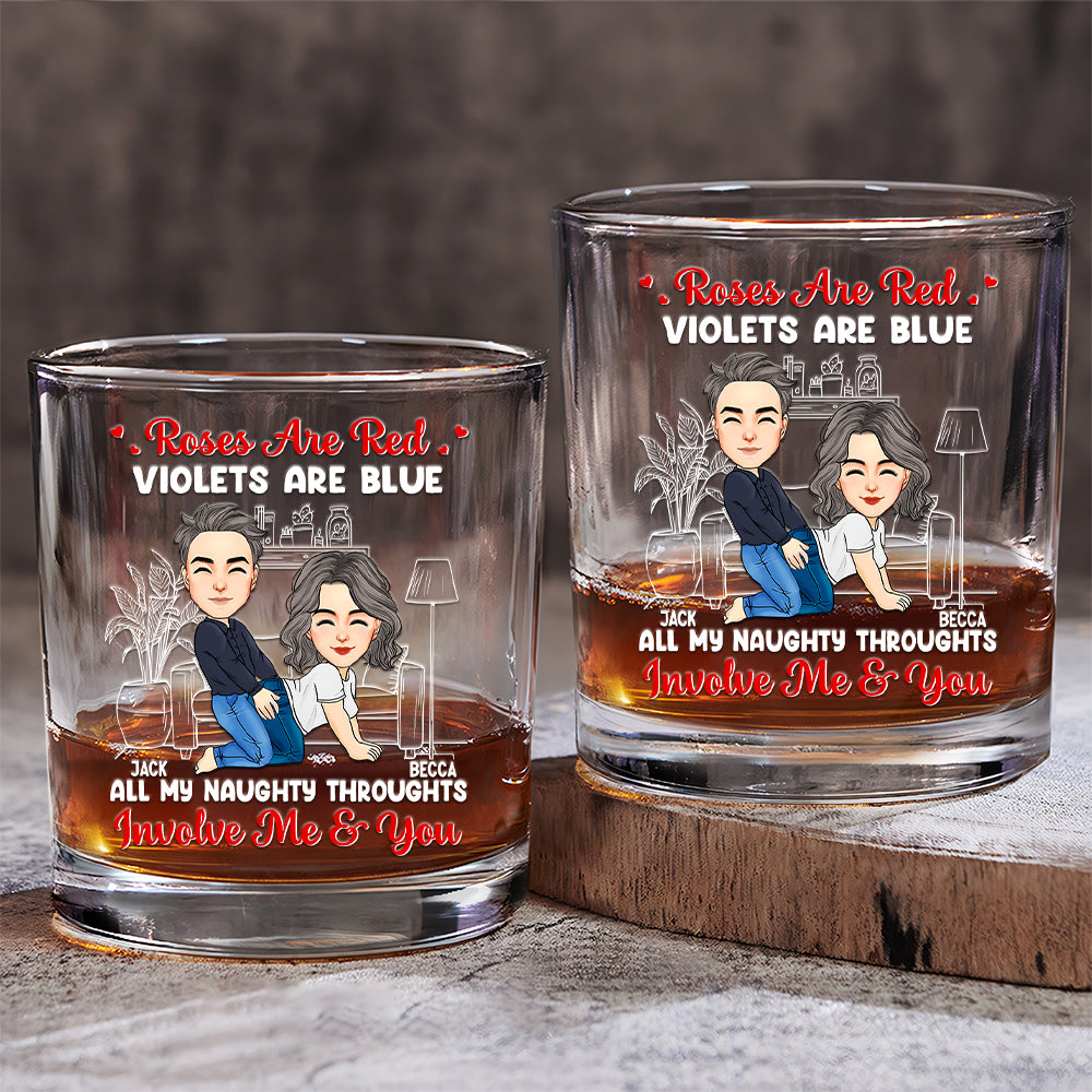 Couple Roses Are Red The Morning Is Foggy - Personalized Whiskey Glass For Couple