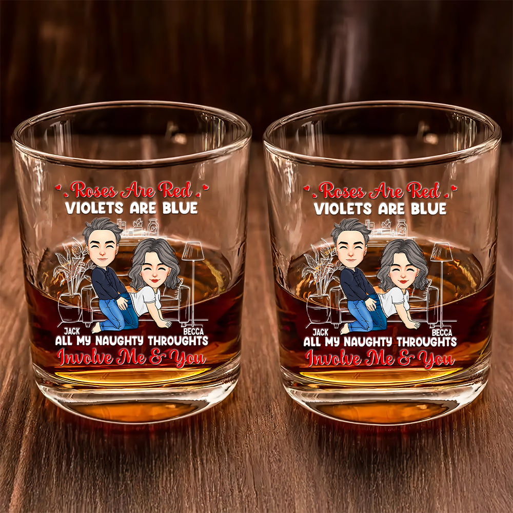 Couple Roses Are Red The Morning Is Foggy - Personalized Whiskey Glass For Couple