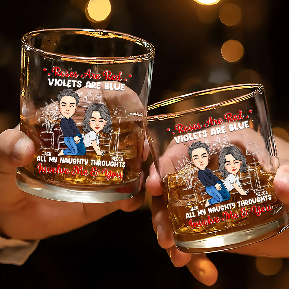 Couple Roses Are Red The Morning Is Foggy - Personalized Whiskey Glass For Couple