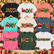 Christmas Name Shirt Monogram Matching Family Tee Christmas 2026 T-Shirt Holiday Custom Family Christmas T-Shirt Xmas Tee With Name Hv01