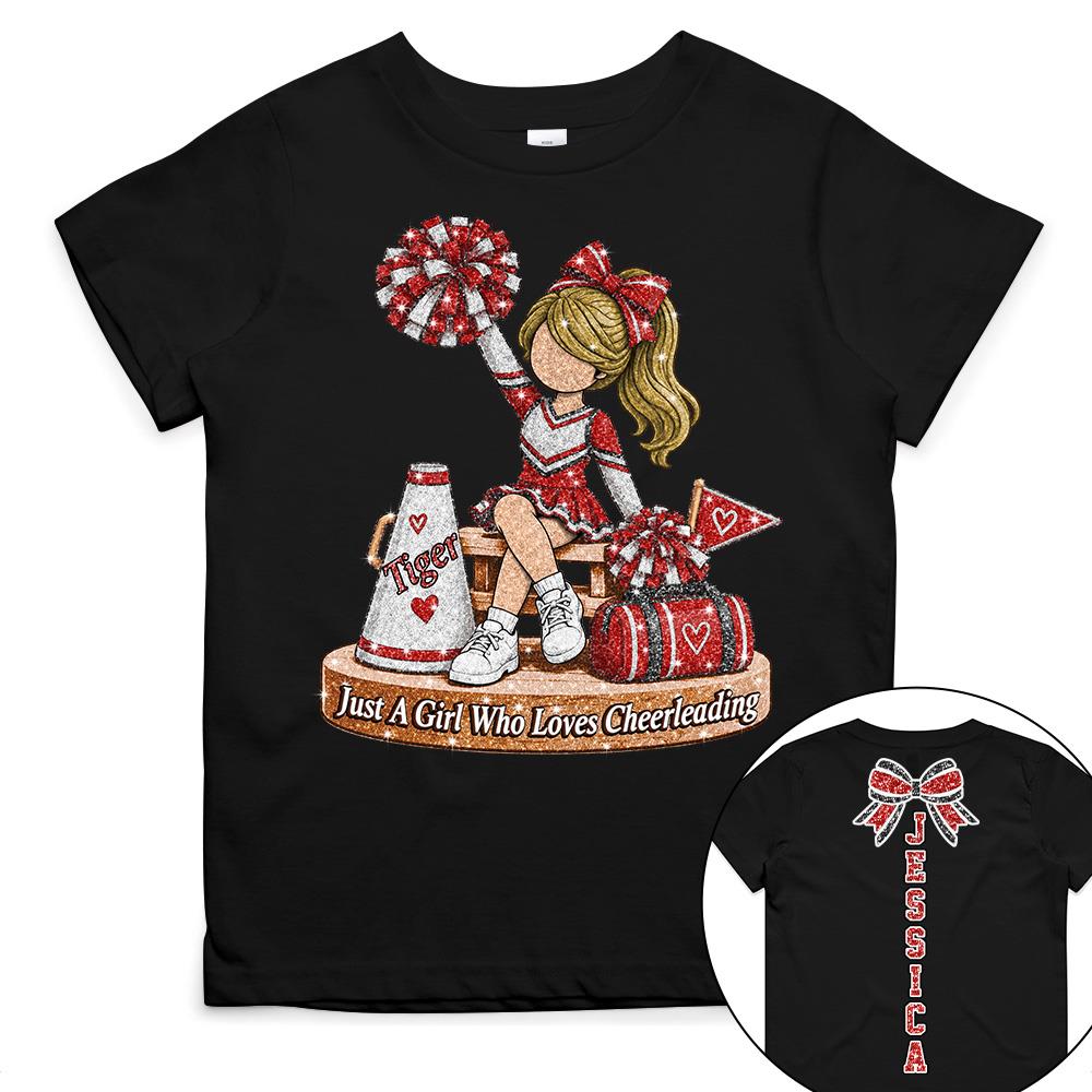 Custom Just A Girl Who Loves Cheerleading Shirt, Cheer Team Senior Night Gift L0411 Hv01