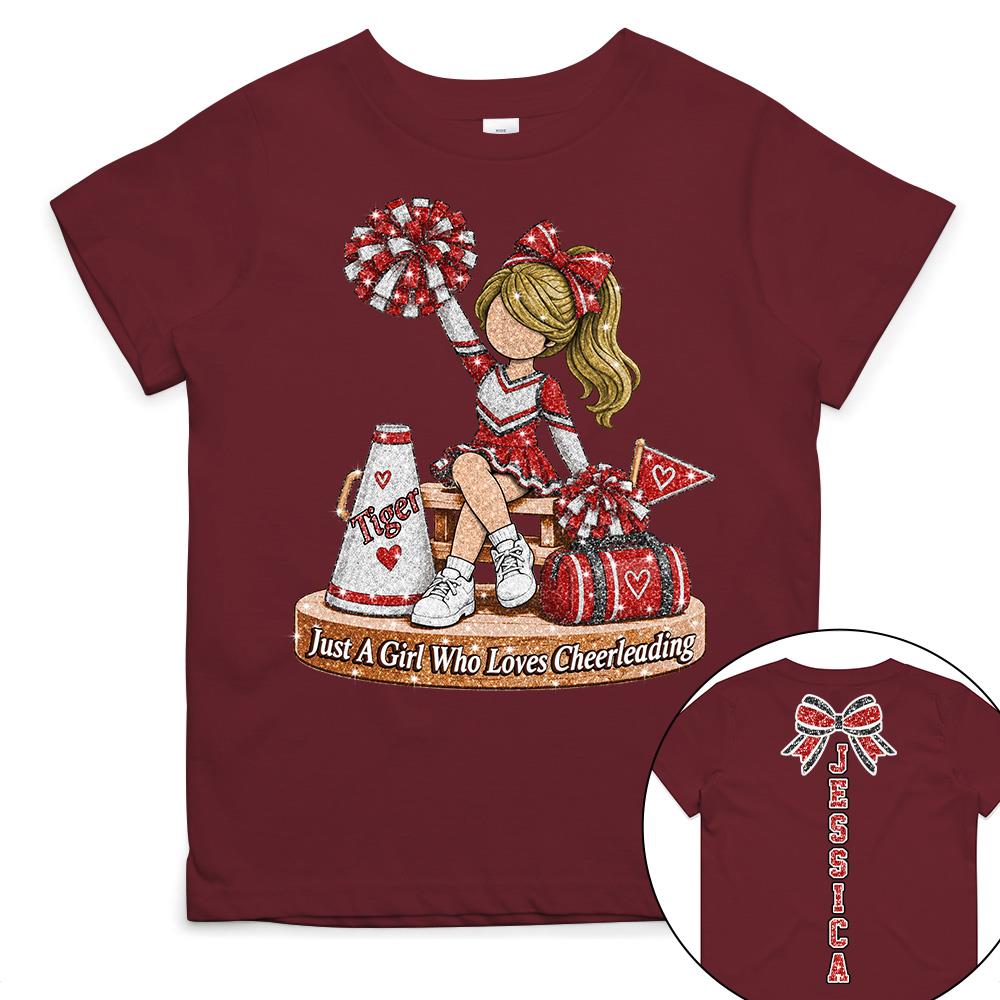 Custom Just A Girl Who Loves Cheerleading Shirt, Cheer Team Senior Night Gift L0411 Hv01