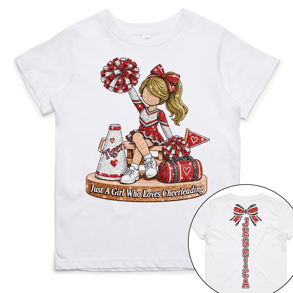 Custom Just A Girl Who Loves Cheerleading Shirt, Cheer Team Senior Night Gift L0411 Hv01