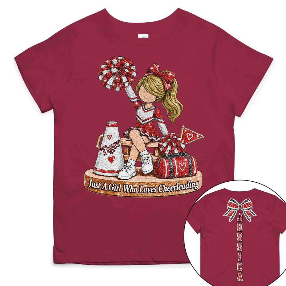 Custom Just A Girl Who Loves Cheerleading Shirt, Cheer Team Senior Night Gift L0411 Hv01