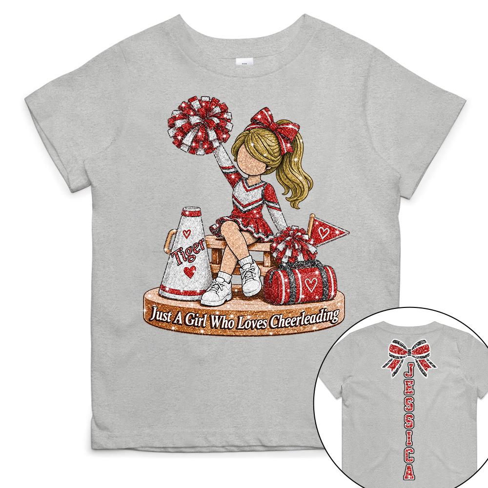 Custom Just A Girl Who Loves Cheerleading Shirt, Cheer Team Senior Night Gift L0411 Hv01