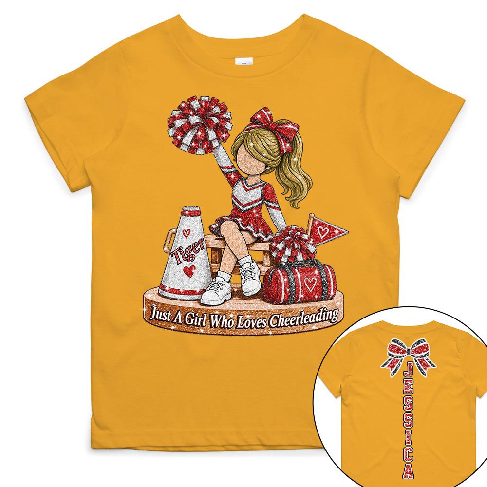 Custom Just A Girl Who Loves Cheerleading Shirt, Cheer Team Senior Night Gift L0411 Hv01