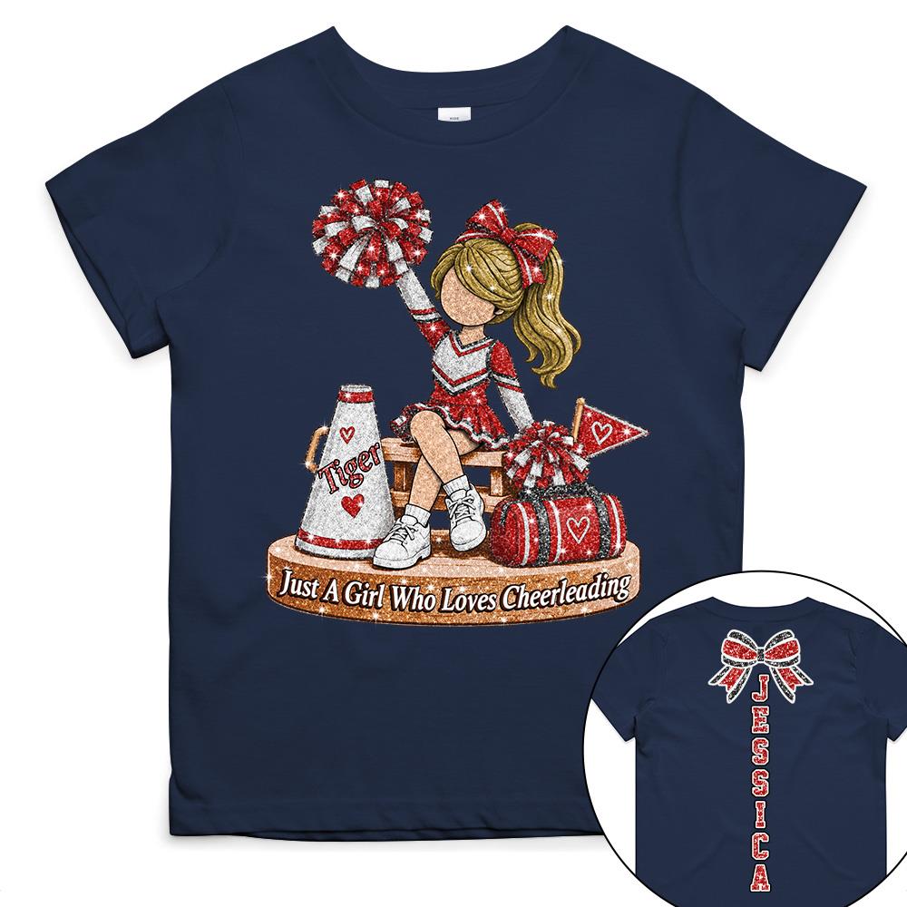 Custom Just A Girl Who Loves Cheerleading Shirt, Cheer Team Senior Night Gift L0411 Hv01