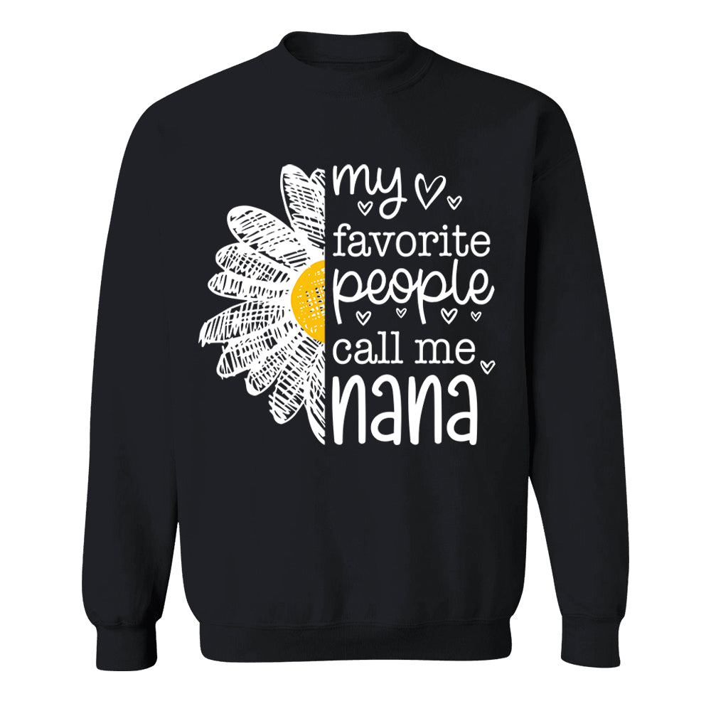 Personalized My Favorite People Call Me Grandma Flower Patchwork Shirt, Custom Kids Names Nana Mimi Gigi T24