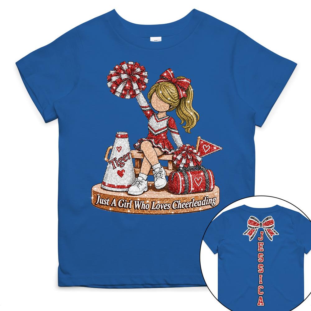 Custom Just A Girl Who Loves Cheerleading Shirt, Cheer Team Senior Night Gift L0411 Hv01