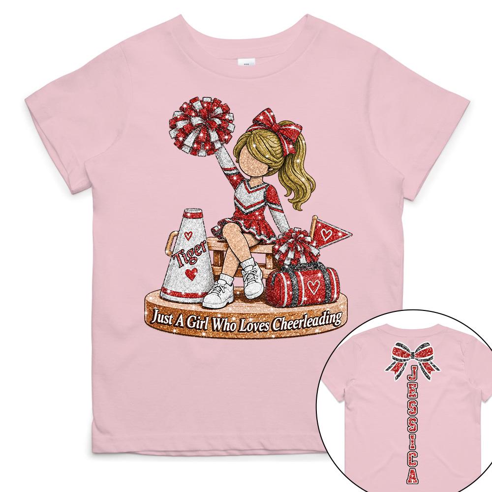 Custom Just A Girl Who Loves Cheerleading Shirt, Cheer Team Senior Night Gift L0411 Hv01