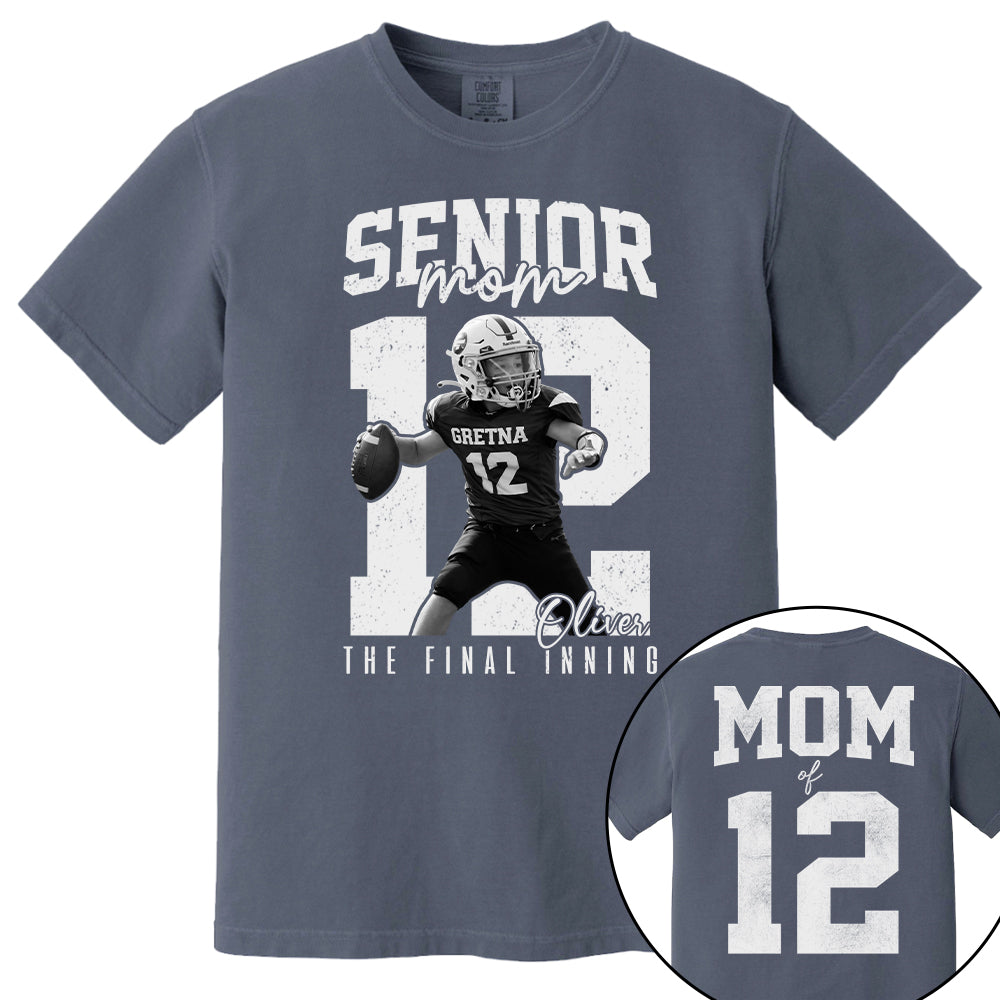 Senior Football Mom Shirt, The Final Inning, Custom Photo Player Football Mom Shirt, Senior Football Mom Gift T1807
