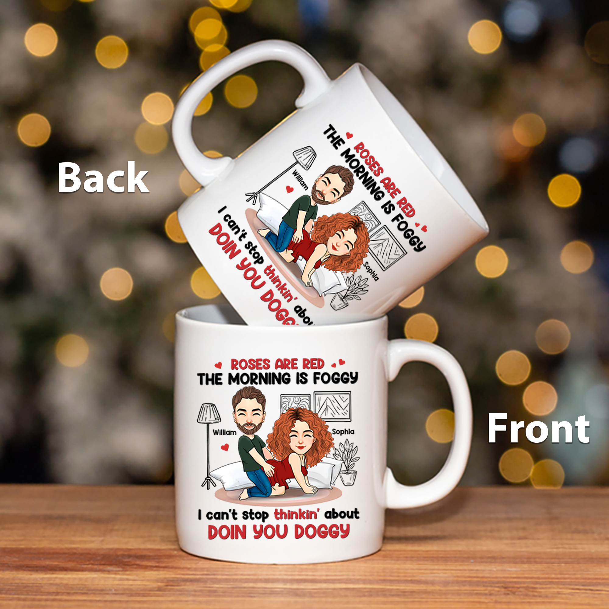 Roses Are Red, The Morning Is Foggy - Couple Personalized Custom Mug - Christmas Gift For Husband Wife, Anniversary Pa00