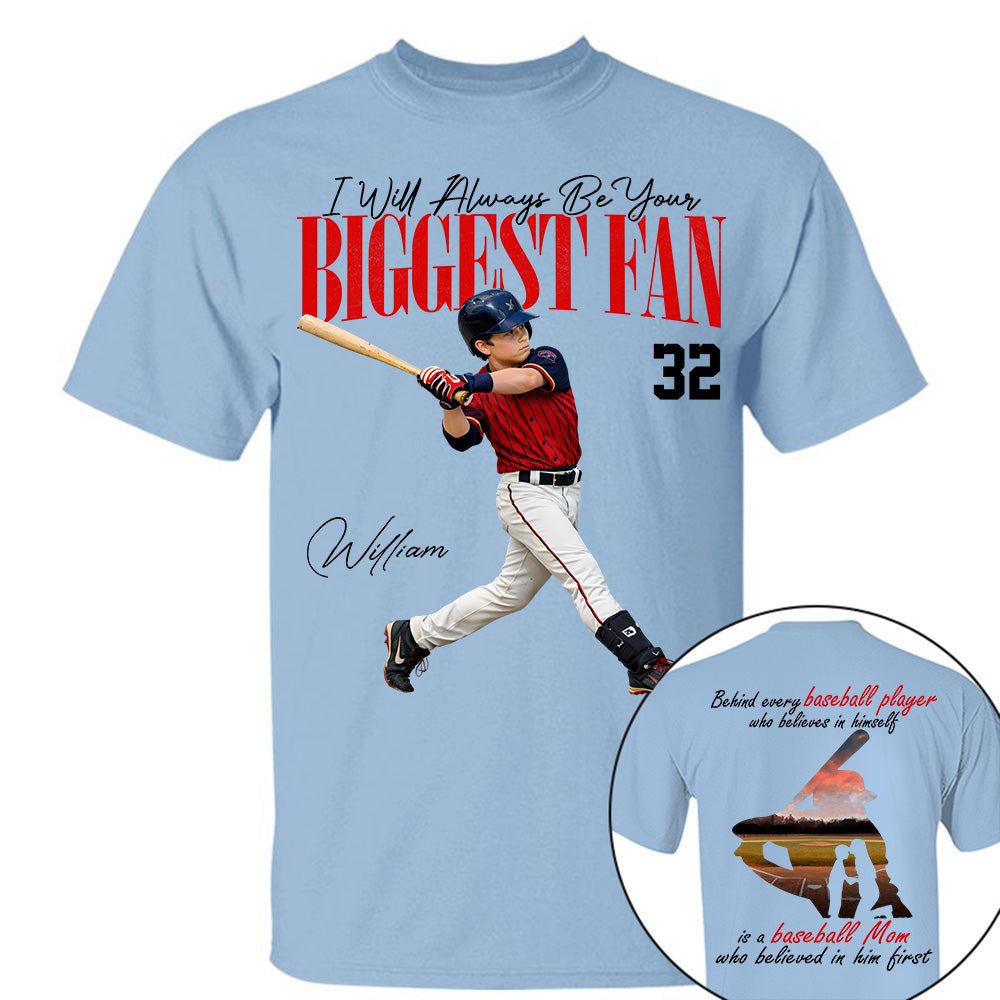 Personalized Baseball Mom Shirt – Behind Every Baseball Player - Custom Photo Baseball Player Shirt - Gift For Baseball Lover T1807 Li29
