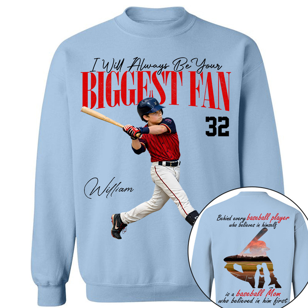 Personalized Baseball Mom Shirt – Behind Every Baseball Player - Custom Photo Baseball Player Shirt - Gift For Baseball Lover T1807 Li29