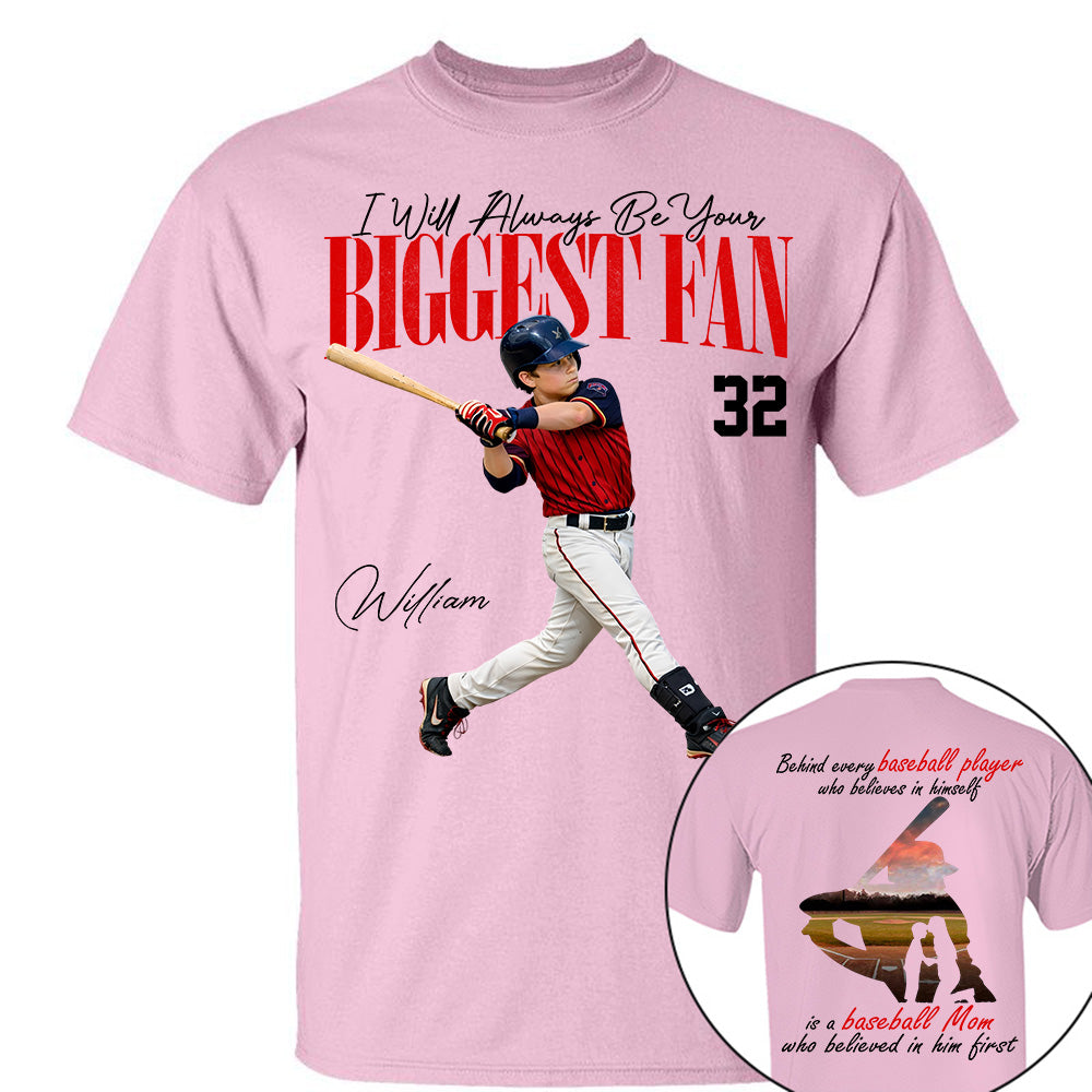 Personalized Baseball Mom Shirt – Behind Every Baseball Player - Custom Photo Baseball Player Shirt - Gift For Baseball Lover T1807 Li29
