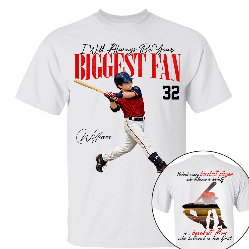Personalized Baseball Mom Shirt – Behind Every Baseball Player - Custom Photo Baseball Player Shirt - Gift For Baseball Lover T1807 Li29