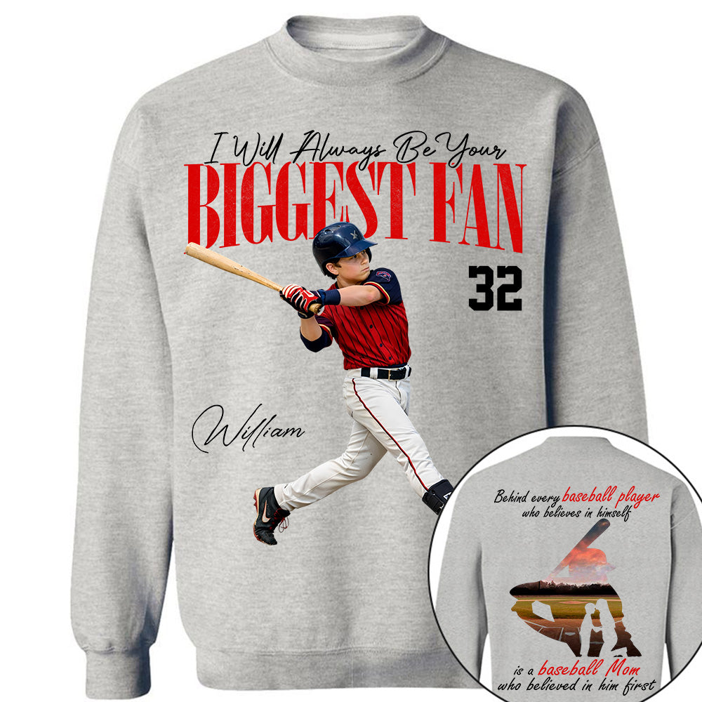 Personalized Baseball Mom Shirt – Behind Every Baseball Player - Custom Photo Baseball Player Shirt - Gift For Baseball Lover T1807 Li29