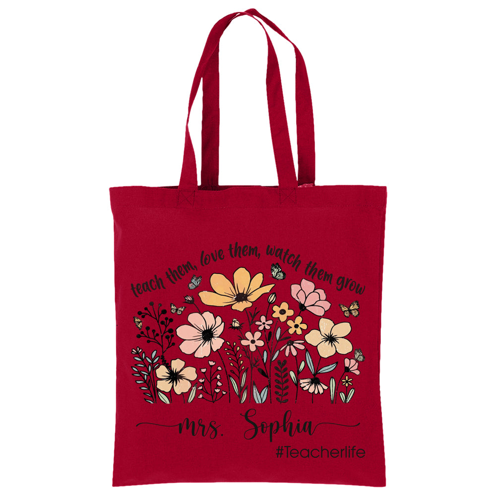 Teacher Appreciation Gift Tote Bag Canvas - Custom Teacher Gift -Personalized School Bag Gifted Teacher Tote Reusable Bag School Campus Bag Hv01