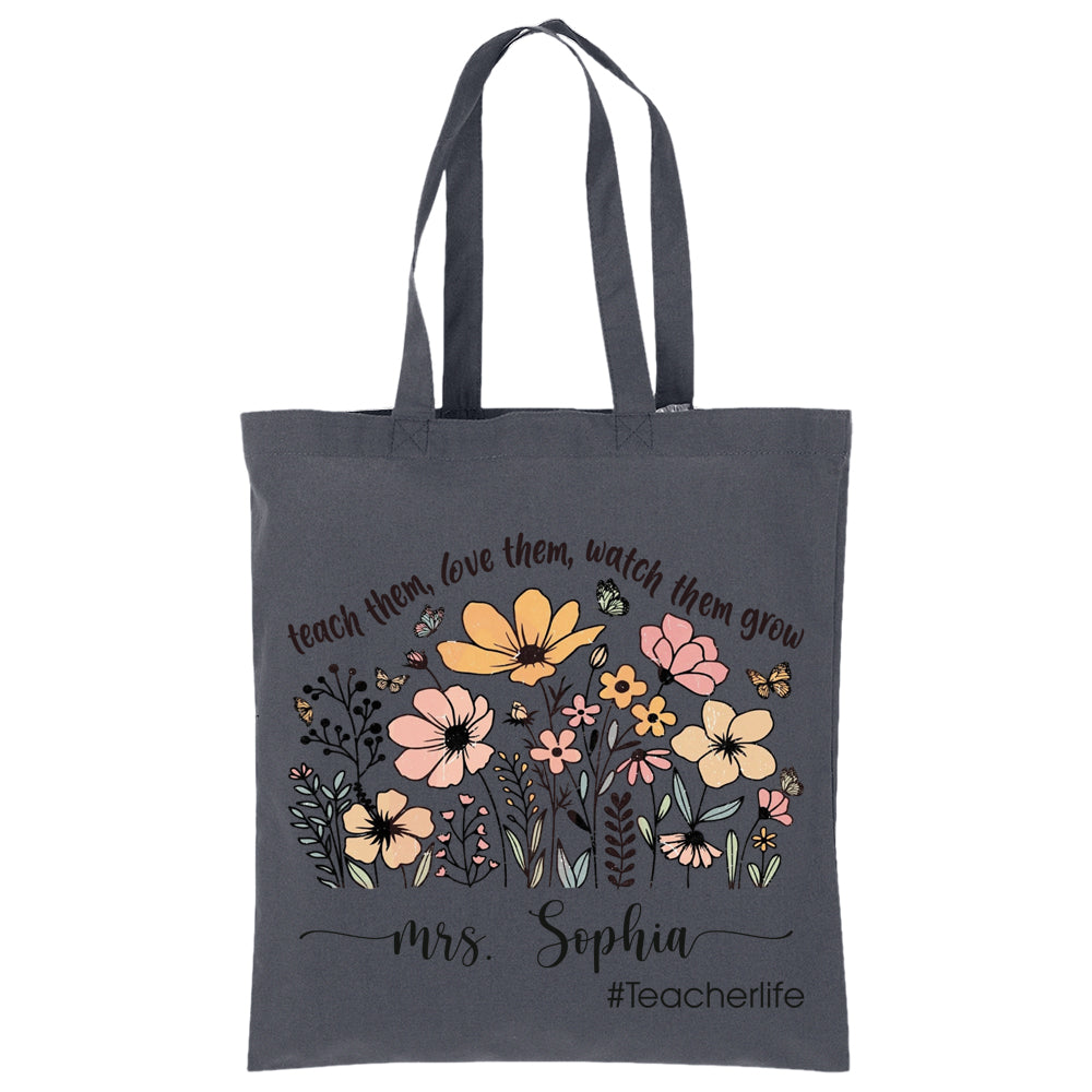 Teacher Appreciation Gift Tote Bag Canvas - Custom Teacher Gift -Personalized School Bag Gifted Teacher Tote Reusable Bag School Campus Bag Hv01