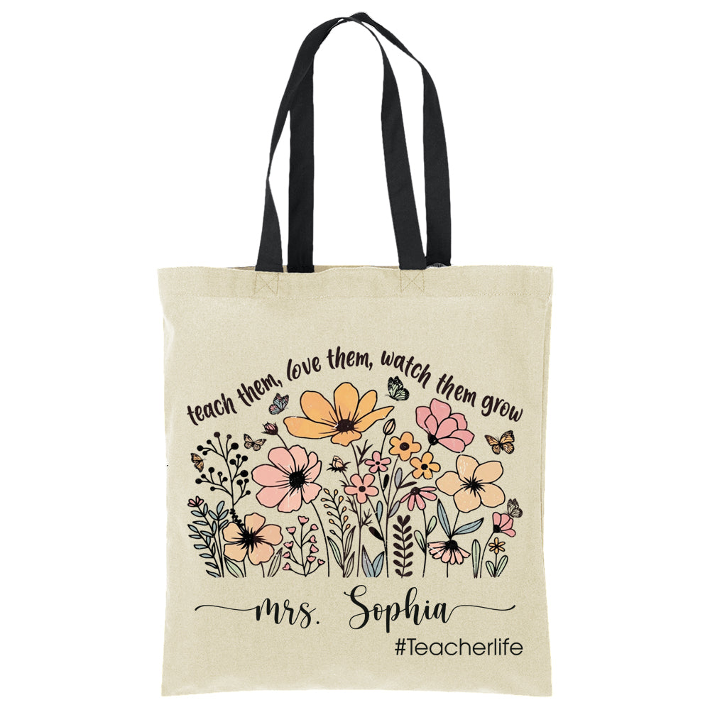 Teacher Appreciation Gift Tote Bag Canvas - Custom Teacher Gift -Personalized School Bag Gifted Teacher Tote Reusable Bag School Campus Bag Hv01