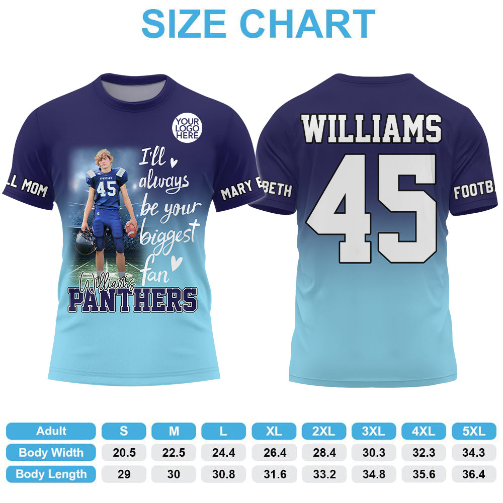 I Will Always Be Your Biggest Fan Personalized All Over Print Shirt For Football Mom Grandma Sport Family Na02 Hv01