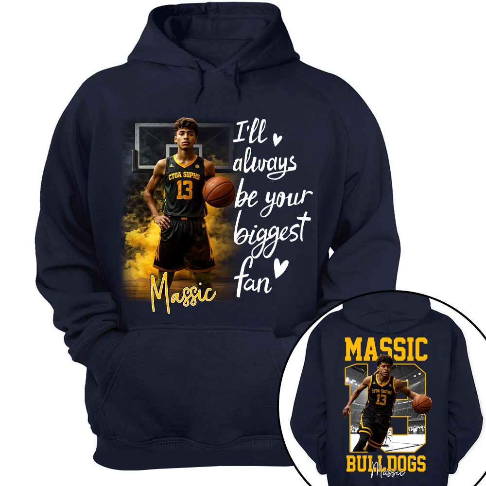 I'll Be Your Biggest Fan Personalize Basketball Shirt Gift For Basketball Mom Grandma Sport Family T1807