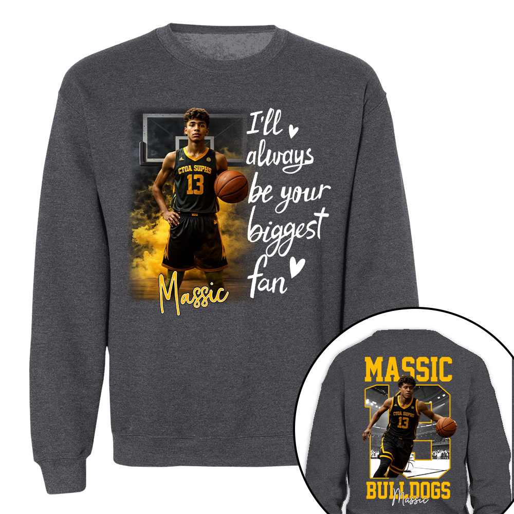 I'll Be Your Biggest Fan Personalize Basketball Shirt Gift For Basketball Mom Grandma Sport Family T1807