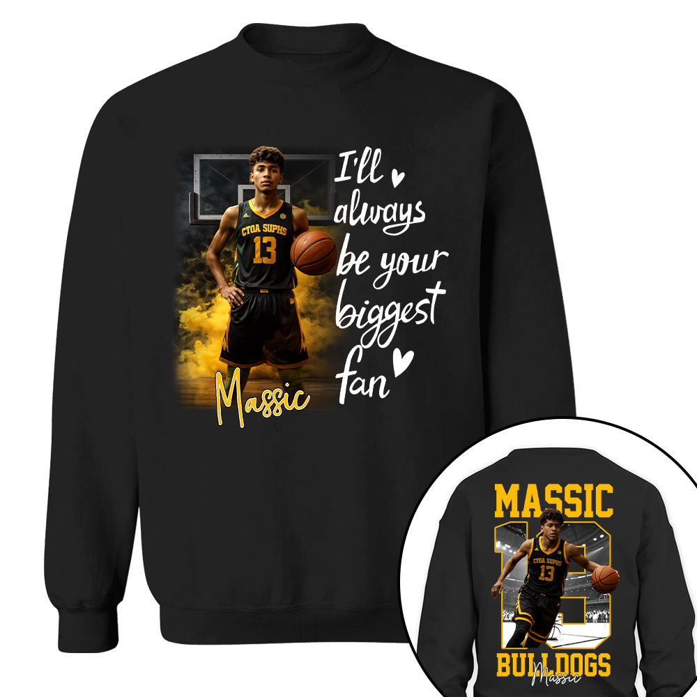 I'll Be Your Biggest Fan Personalize Basketball Shirt Gift For Basketball Mom Grandma Sport Family T1807