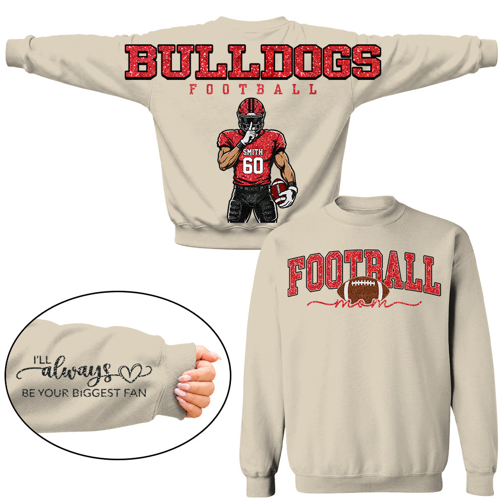 Personalized I'll Always Be Your Biggest Fan Shirt, Custom Player Name & Number Shirt, Football Mom Gift Na02 VH01