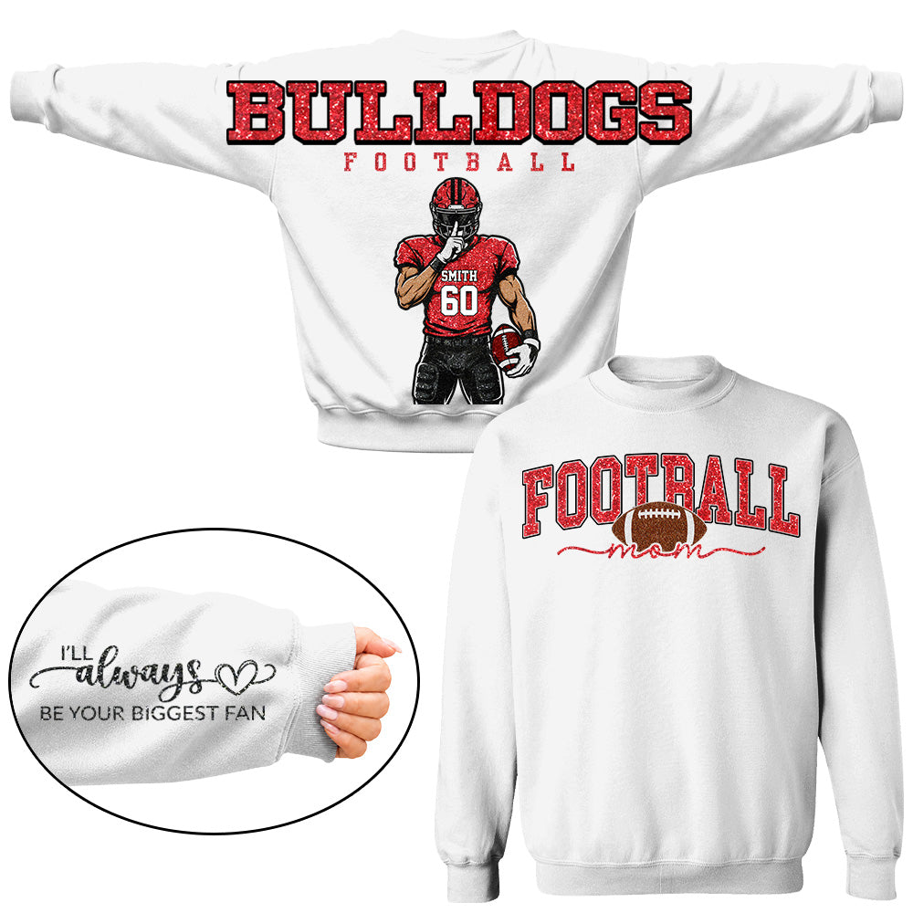 Personalized I'll Always Be Your Biggest Fan Shirt, Custom Player Name & Number Shirt, Football Mom Gift Na02 VH01